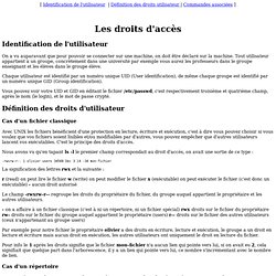 Cours utilisateur UNIX : Les droits d'accès