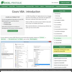 Cours VBA : introduction