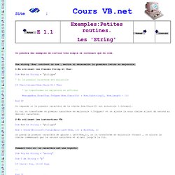 Cours Visual Basic .NET exemple