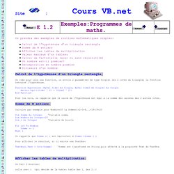 Cours Visual Basic .NET exemple