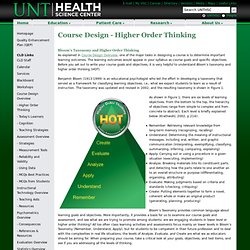 Course Design - Higher Order Thinking