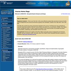 GEOG 583: Geospatial System Analysis and Design