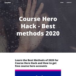 Course Hero Hack - Best methods 2020