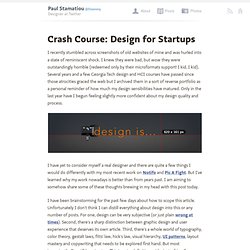 Crash Course: Design for Startups