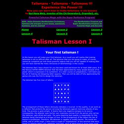 A Free Course in Making Talismans on line, Introduction