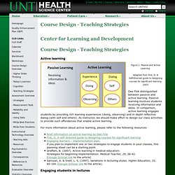 - Course Design - Teaching Strategies - UNTHSC