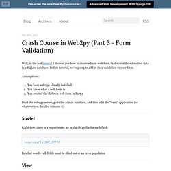 Crash Course in web2py (part 3 - form validation) - Michael Herman