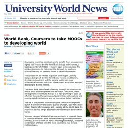 World Bank, Coursera to take MOOCs to developing world