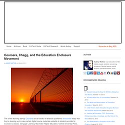 Coursera, Chegg, and the Education Enclosure Movement