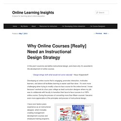 Why Online Courses [Really] Need an Instructional Design Strategy