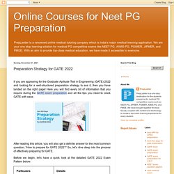Online Courses for Neet PG Preparation: Preparation Strategy for GATE 2022