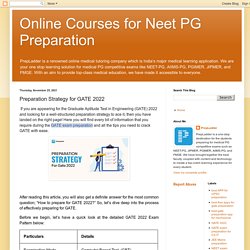 Online Courses for Neet PG Preparation: Preparation Strategy for GATE 2022