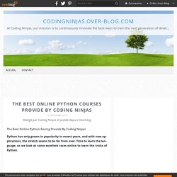 The Best Online Python Courses Provide By Coding Ninjas - codingninjas.over-blog.com