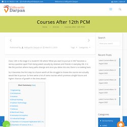 Courses After 12th PCM - Vidhyarthi Darpan