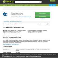 Coursesales.com - Review, Pricing, Features, Comparison, Demo & Trial