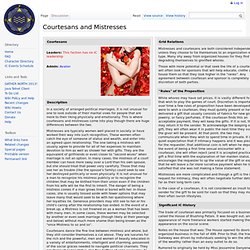 Courtesans and Mistresses - Crossroads Wiki