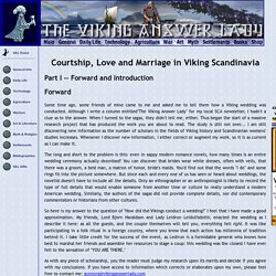 Courtship, Love and Marriage in Viking Scandinavia