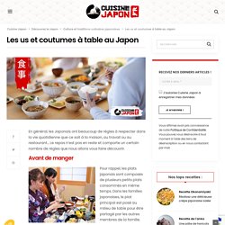 Les us et coutumes à table au Japon