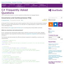 Covariance and Contravariance FAQ - C# Frequently Asked Questions