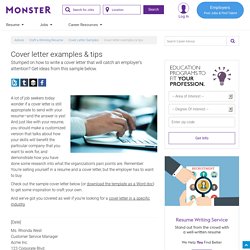 Cover Letter Examples: Tips for Writing a Cover Letter