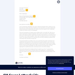 SM Cover Letter Guide by scholars on Genially