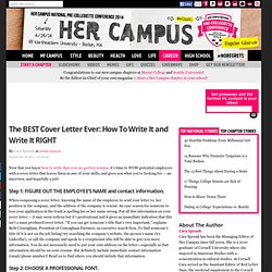 The BEST Cover Letter Ever: How To Write It and Write It RIGHT