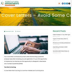 Cover letters – avoid some common mistakes