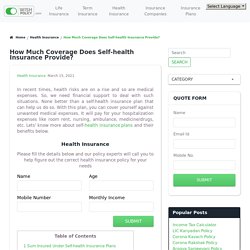 How Much Coverage Does Self-health Insurance Provide? - Wishpolicy