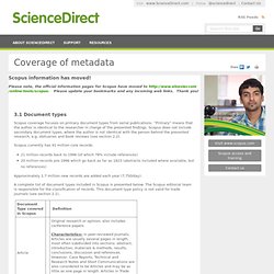 Coverage of metadata