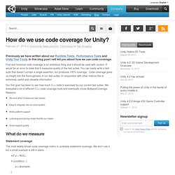 How do we use code coverage for Unity?