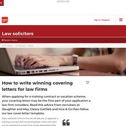 How to write winning covering letters for law firms