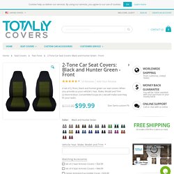 2-Tone Car Seat Covers: Black and Hunter Green - Semi-custom Fit - Front - Will Make Fit ANY Car/Truck/Van/RV/SUV (21 Colors)