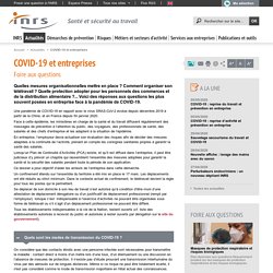 COVID-19 et entreprises - Actualité