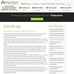 Coronavirus (Covid-19) Protection At Anderson Environmental