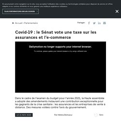 Covid-19 : le Sénat vote une taxe sur les assurances et l’e-commerce