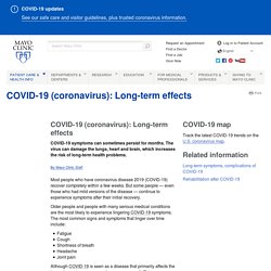 COVID-19: Long-term effects -Mayo Clinic