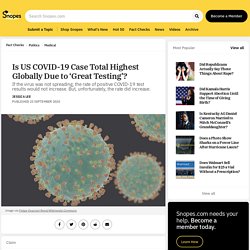 Is US COVID-19 Case Total Highest Globally Due to 'Great Testing'?