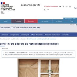 Covid-19 : une aide suite à la reprise de fonds de commerce