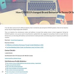 How COVID19 changed Brand Behavior In Terms Of Social Media Posting? - eGoodMedia