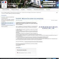 Covid19 : Mesures de soutien aux entreprises - Les services de l'Etat à La Réunion