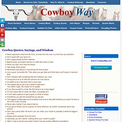 Cowboy Quotes, Sayings, and Wisdom