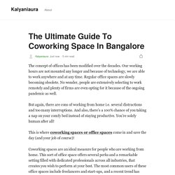 The Ultimate Guide To Coworking Space In Bangalore