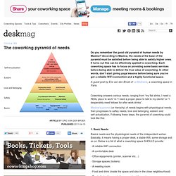 The coworking pyramid of needs