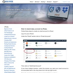 cPanel - Tutorials, Creating Emails