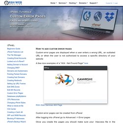 cPanel - Tutorials, Custom Error Pages