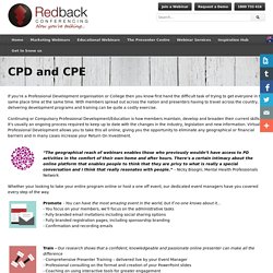 CPD and CPE - Redback Webinars