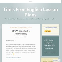 CPE Writing Part 1: Formal Essay