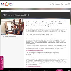 CPF : ce qui change en 2019