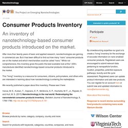 Nanotechnology Consumer Products Inventory