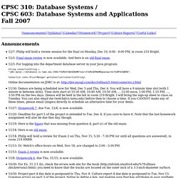 CPSC 310 / CPSC 603
